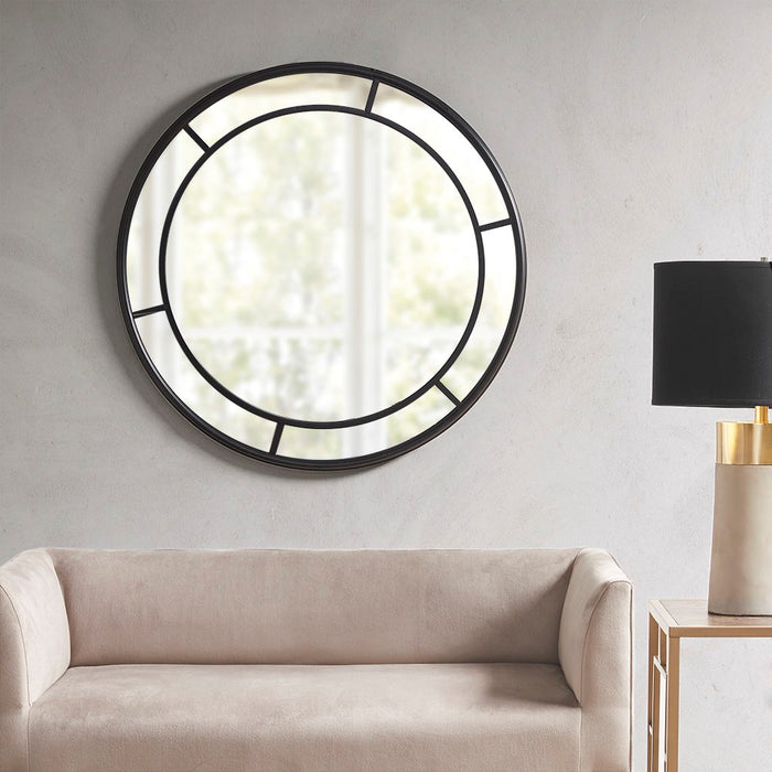 Providence-Round-Black-Wall-Decor-Mirror-White-Stone-Decor