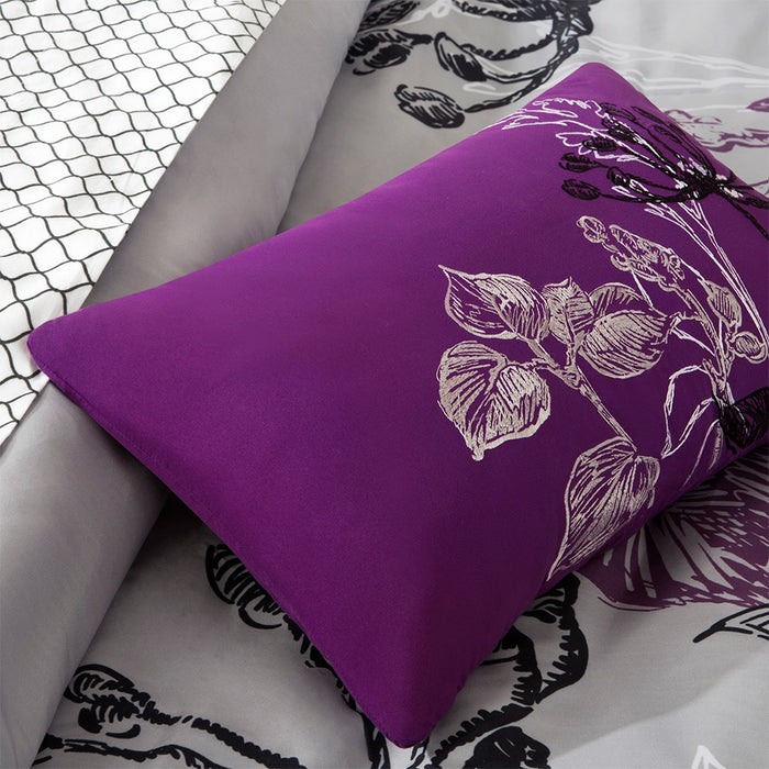 Purple-Emmie-Black-Garden-Floral-Comforter-Set-White-Stone-Decor-4