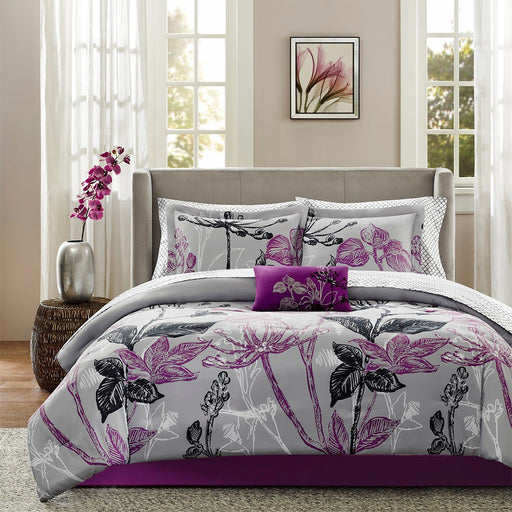 Purple-Emmie-Black-Garden-Floral-Comforter-Set-White-Stone-Decor