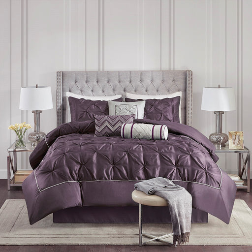 Purple-Rosa-Luxury-Tufted-7-Piece-Comforter-Set-White-Stone-Decor