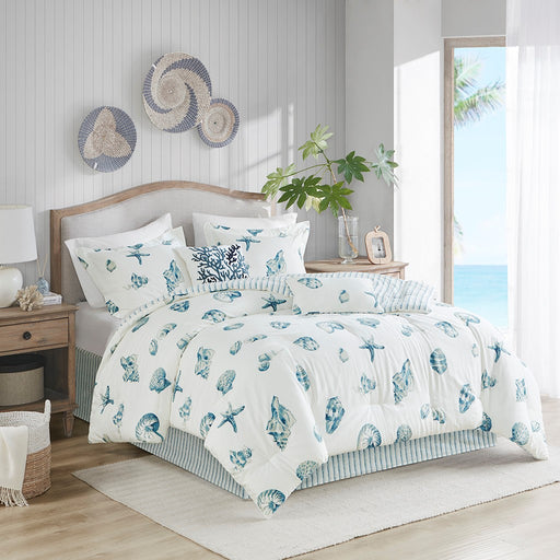 Redondo-Beach-Seashells-Comforter-Set-White-Stone-Decor