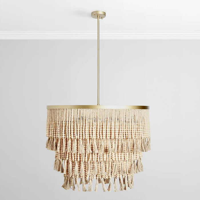 Retro-Gina-Gold-Brown-Bead-Round-Chandelier-White-Stone-Decor-3