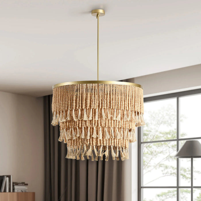 Retro-Gina-Gold-Brown-Bead-Round-Chandelier-White-Stone-Decor