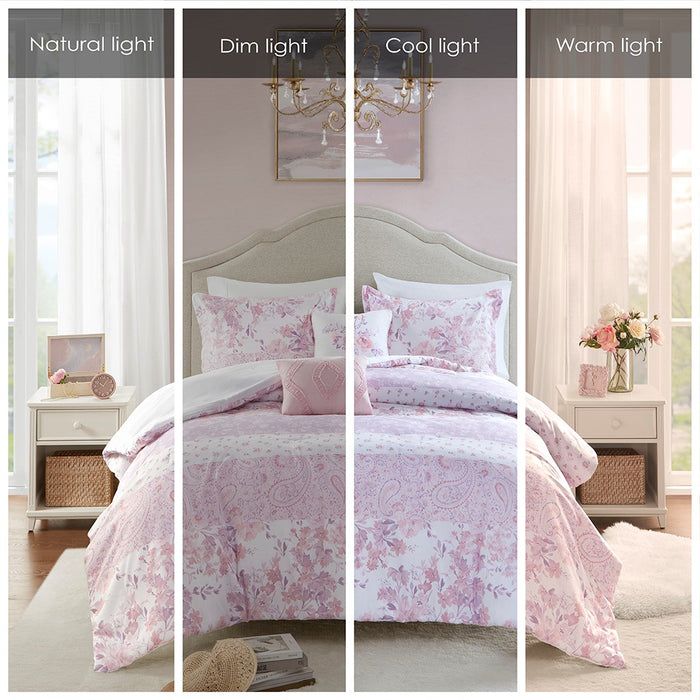 Romantic-Pink-Pomona-Floral-Comforter-Set-White-Stone-Decor-8