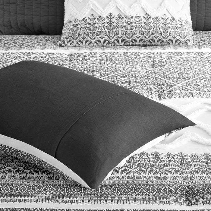 Roseville-Grey-Boho-Farmhouse-Comforter-Set-White-Stone-Decor-5