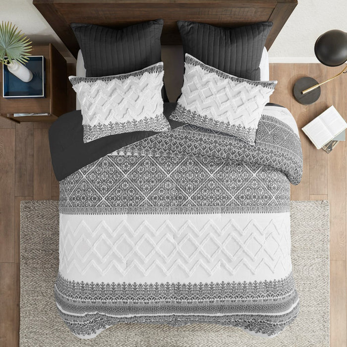 Roseville-Grey-Boho-Farmhouse-Comforter-Set-White-Stone-Decor-8
