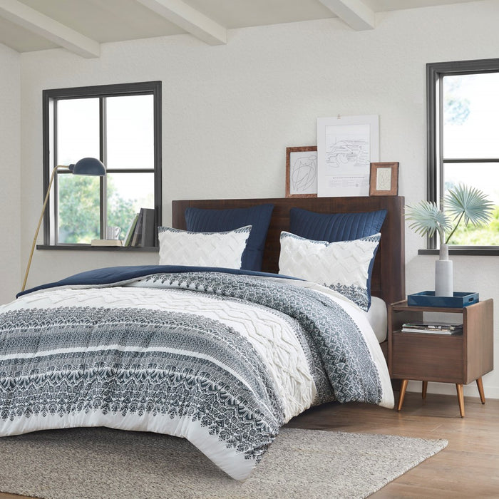 Roseville-Navy-Boho-Farmhouse-Comforter-Set-White-Stone-Decor-1