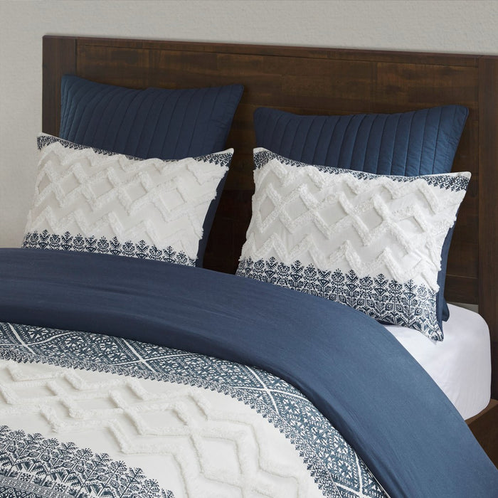 Roseville-Navy-Boho-Farmhouse-Comforter-Set-White-Stone-Decor-3