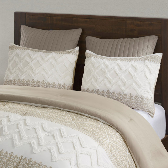 Roseville-Taupe-Boho-Farmhouse-Comforter-Set-White-Stone-Decor-2