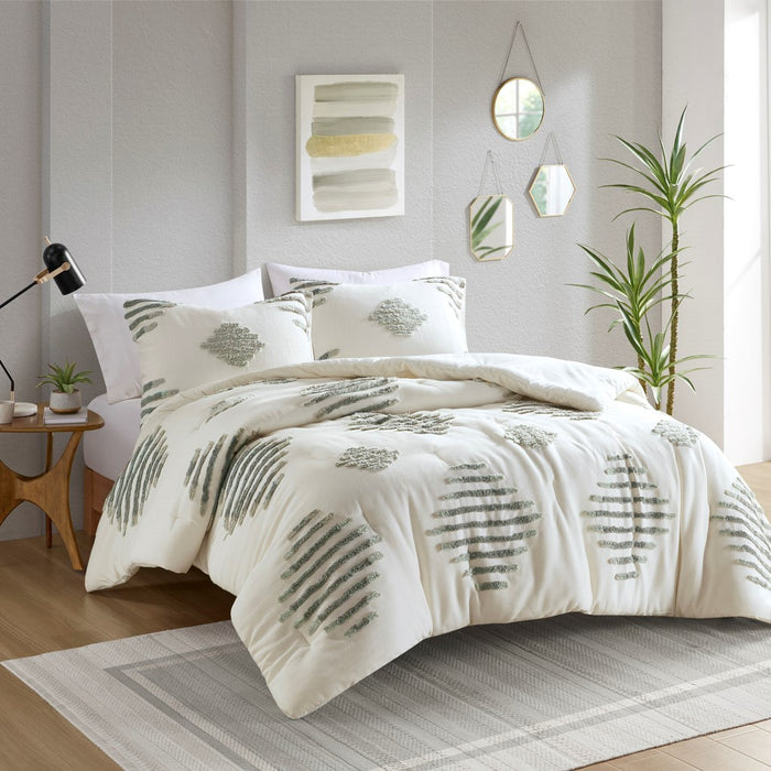 Russell-Green-Ivory-Boho-Farmhouse-Comforter-Set-White-Stone-Decor-1