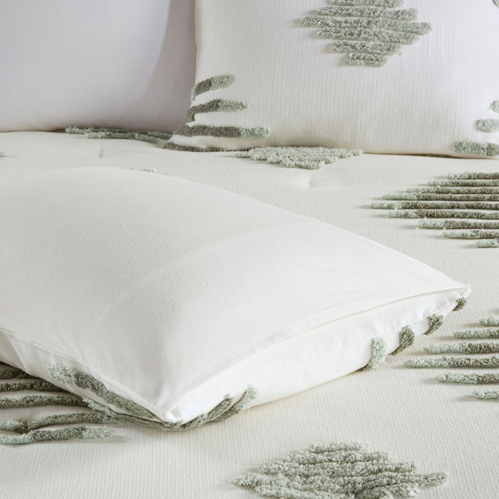 Russell-Green-Ivory-Boho-Farmhouse-Comforter-Set-White-Stone-Decor-5