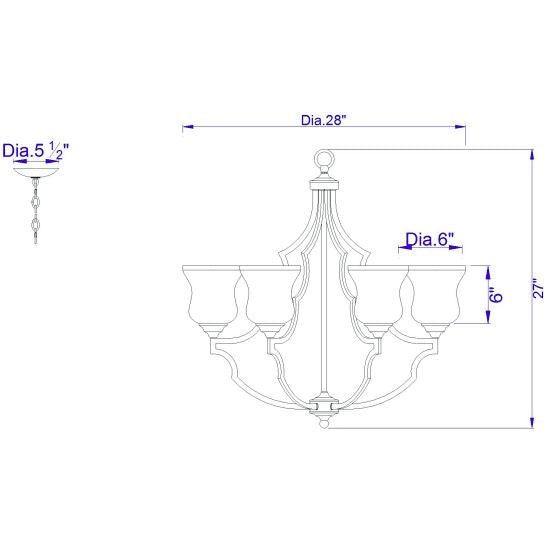 Sea-Brushed-Steel-Contemporary-6-Light-Chandelier-White-Stone-Decor-1