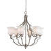 Sea-Brushed-Steel-Contemporary-6-Light-Chandelier-White-Stone-Decor