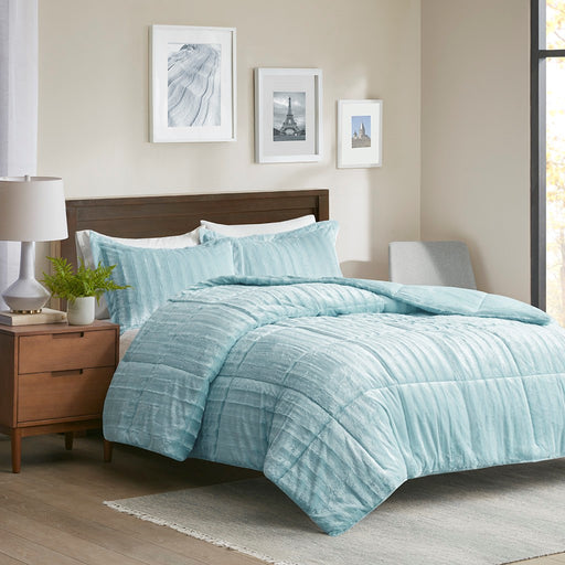 Shayla-Aqua-Blue-Faux-Fur-Luxury-Comforter-Set-White-Stone-Decor-7