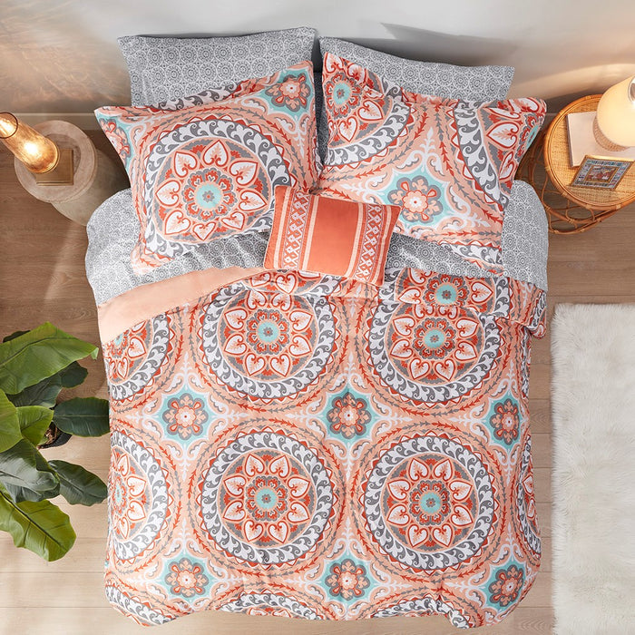 Traci-Coral-Medallion-Floral-Pattern-Comforter-Set-White-Stone-Decor-2