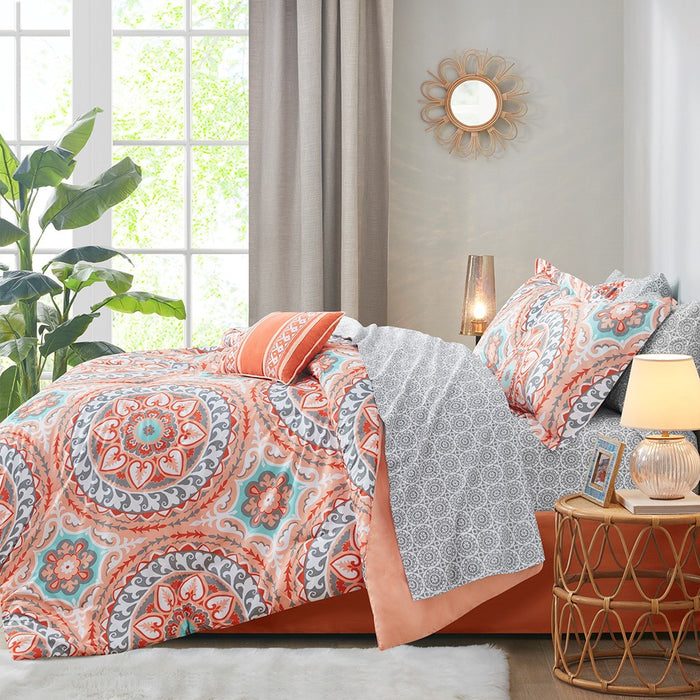 Traci-Coral-Medallion-Floral-Pattern-Comforter-Set-White-Stone-Decor-3