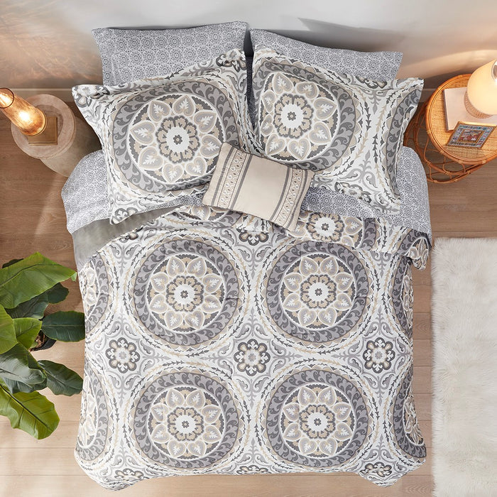 Traci-Gray-Medallion-Floral-Pattern-Comforter-Set-White-Stone-Decor-2