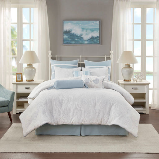 White-Sea-Shell-Isabella-Comforter-Set-White-Stone-Decor