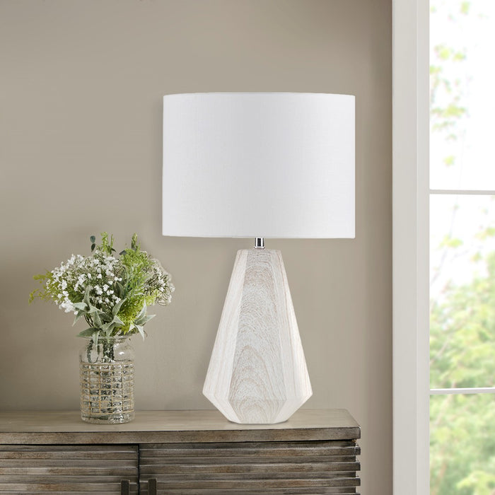 Whitefield-Faux-Wood-Table-Lamp-White-Stone-Decor-5