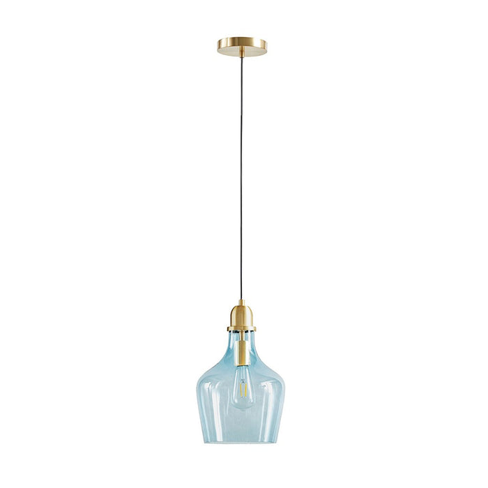 Williams-Gold-Industrial-Blue-Shade-Pendant-White-Stone-Decor-3