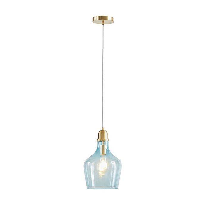 Williams-Gold-Industrial-Blue-Shade-Pendant-White-Stone-Decor-4