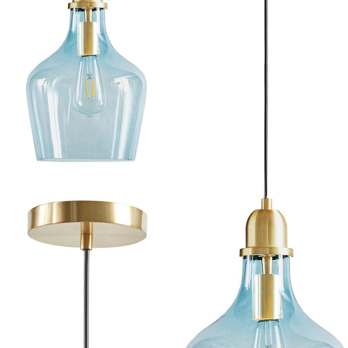 Williams-Gold-Industrial-Blue-Shade-Pendant-White-Stone-Decor-5