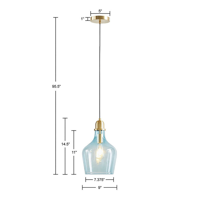 Williams-Gold-Industrial-Blue-Shade-Pendant-White-Stone-Decor-6